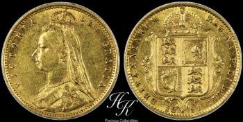 Gold half (1/2) Sovereign – Victoria 2nd portrait- 1892 Great Britain