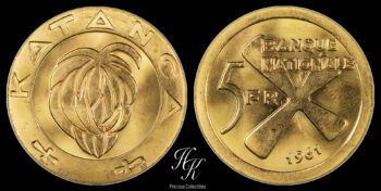 Gold 5 Francs 1961 Katanga