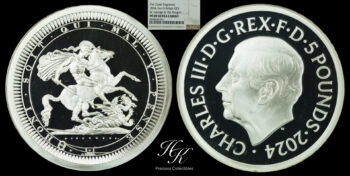 Silver 5 Pounds – Charles III St George & The Dragon- 2024 NGC PF69 ULTRA CAMEO Great Britain