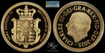Gold proof half sovereign (1/2) 2025 “Shield reverse ” King Charles III” PCGS PR70 DEEP CAMEO Great Britain