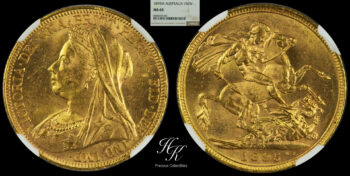 Gold sovereign Victoria 1905 Melbourne NGC MS63 Australia