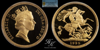 Gold proof sovereign – Elizabeth II 3rd portrait – 1995 PCGS PR70 DEEP CAMEO Great Britain
