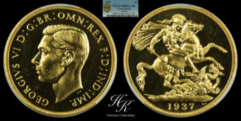 Χρυσό Δίλιρο 1937 PCGS PF64 CAMEO  “King George VI” – Μεγάλη Βρετανία