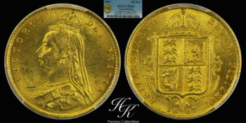 Gold  half sovereign (1/2) 1887 “VICTORIA” PCGS MS63 Great Britain