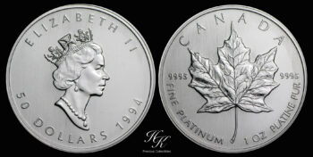 1 Ουγγιά Πλατίνα 50 Δολάρια  “maple leaf” 1994 – Καναδάς