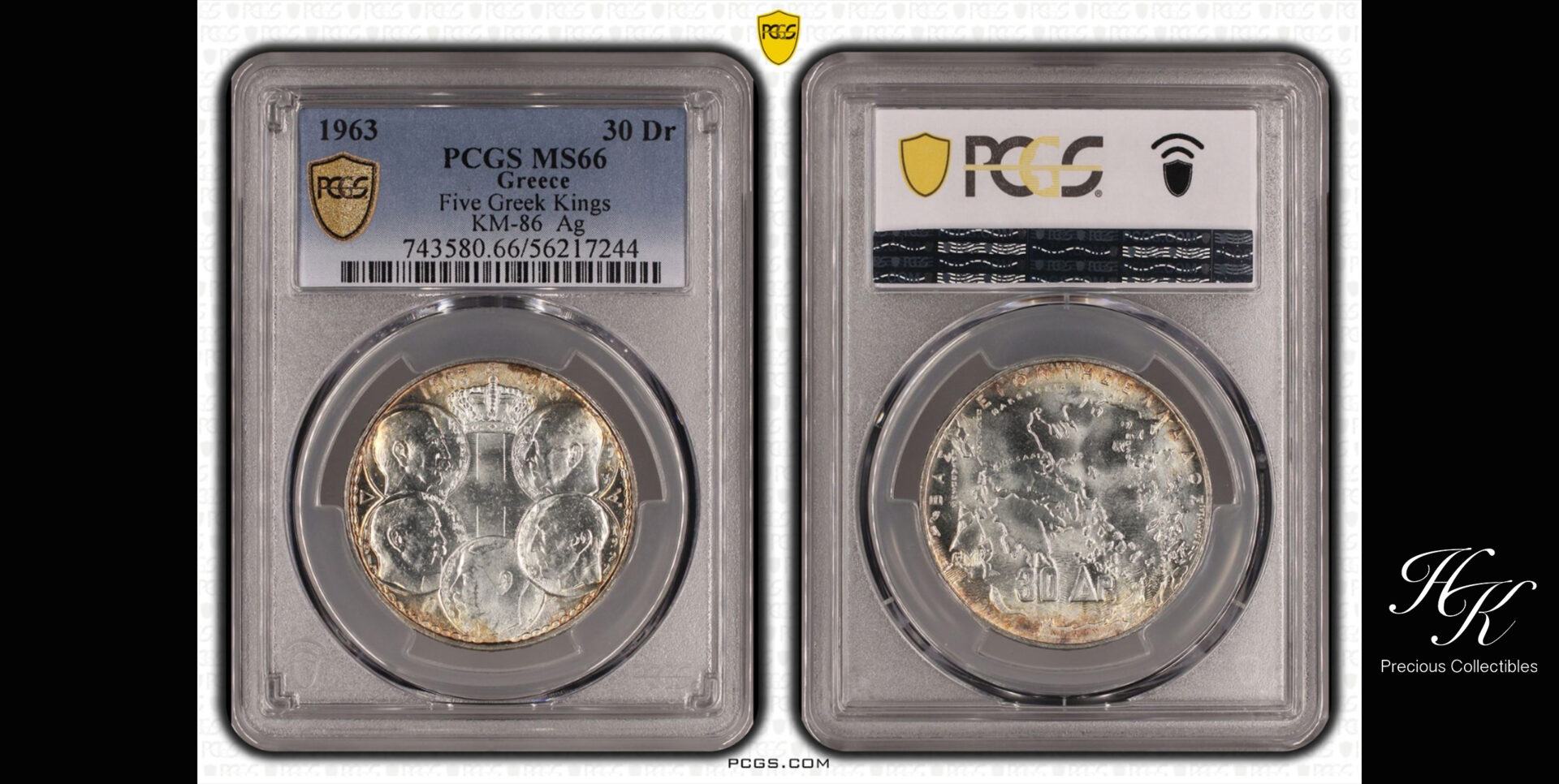 1963 30 drachmai ms66