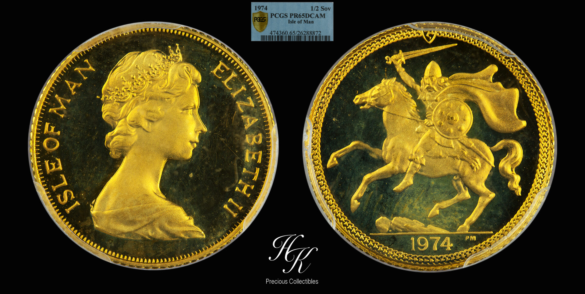 Χρυσό Προυφ Μισόλιρο (1/2) ISLE OF MAN 1974 pcgs pr65 deep cameo – Μεγάλη Βρετανία