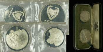 1 pound and 500 mils proof silver set 1974 “Refugee” Cyprus