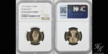 Gold proof 10000 Drachmai 1993 “Anniversary of 2500 years of Democracy ” NGC P69 ULTRA CAMEO Greece