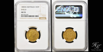Gold sovereign 1883 MELBOURNE “Shield” NGC AU55 Australia